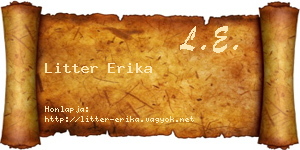 Litter Erika névjegykártya